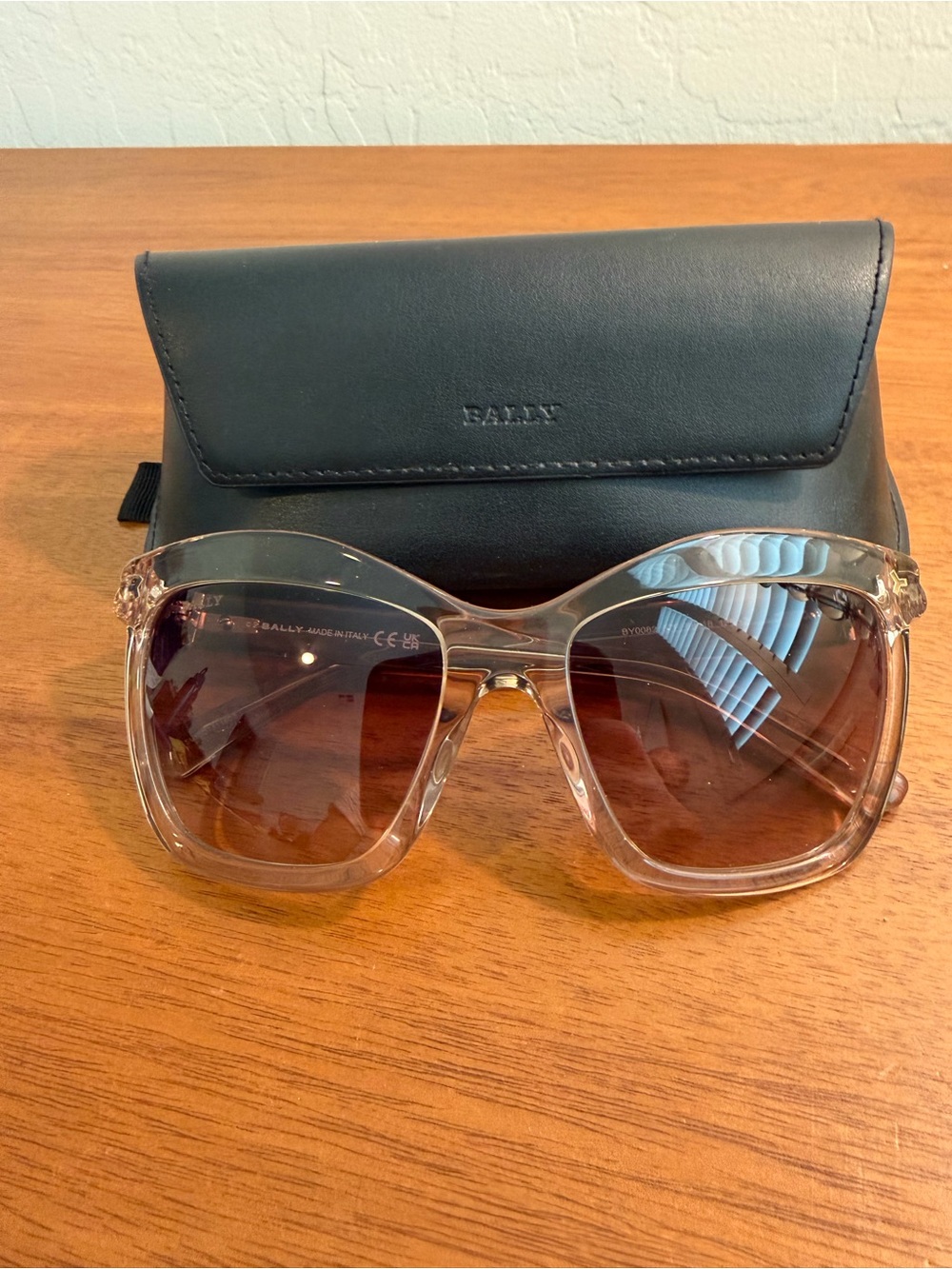 Bally Women’s 57F Transparent Frame Sunglasses w